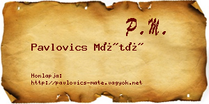 Pavlovics Máté névjegykártya