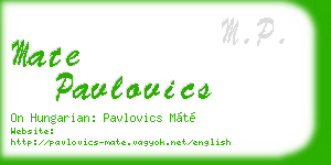 mate pavlovics business card